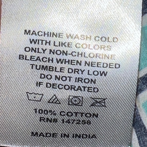 Simply Southern Tunic Top Small Geometric Print Blue Pink Split Sides Logo - Picture 9 of 9